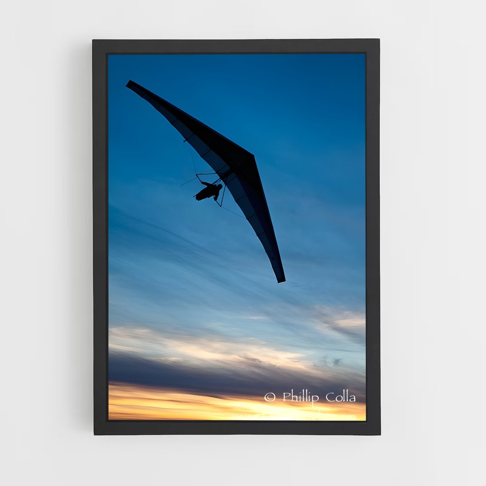 Poster Vol au Crépuscule – affiche Deltaplane (vue 2)